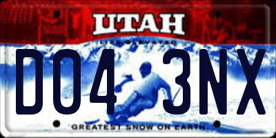 UT license plate D043NX