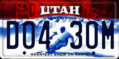 UT license plate D043OM