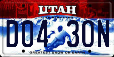 UT license plate D043ON