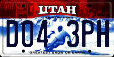 UT license plate D043PH