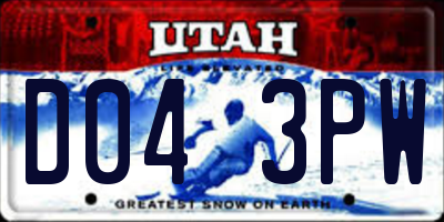 UT license plate D043PW