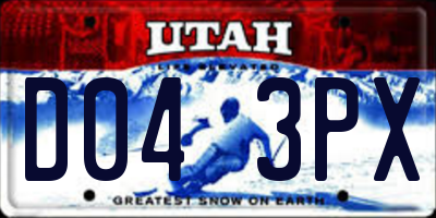 UT license plate D043PX