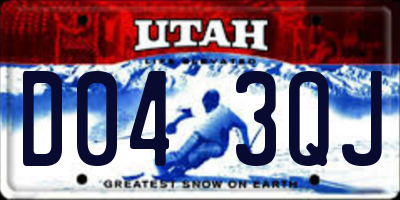 UT license plate D043QJ