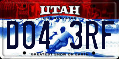 UT license plate D043RF