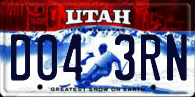 UT license plate D043RN