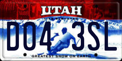 UT license plate D043SL