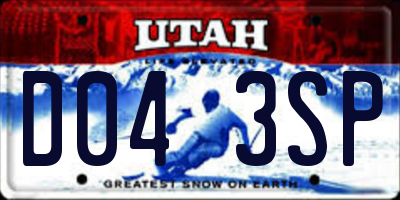 UT license plate D043SP