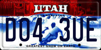 UT license plate D043UE