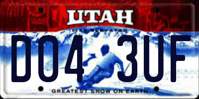 UT license plate D043UF