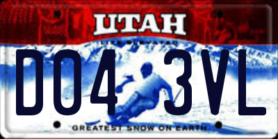 UT license plate D043VL