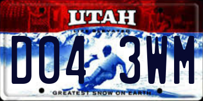 UT license plate D043WM