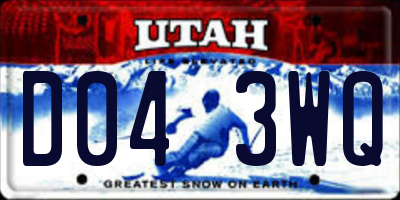 UT license plate D043WQ