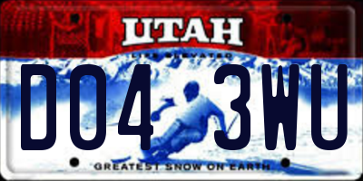 UT license plate D043WU