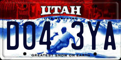 UT license plate D043YA