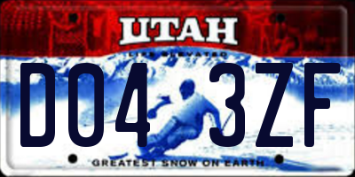 UT license plate D043ZF