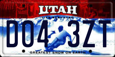 UT license plate D043ZT