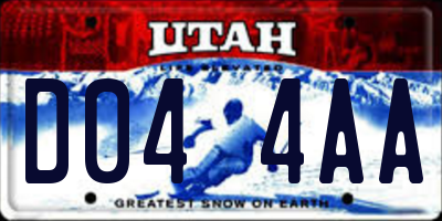UT license plate D044AA