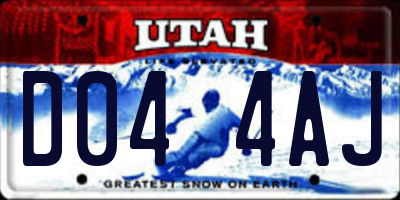 UT license plate D044AJ