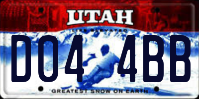 UT license plate D044BB