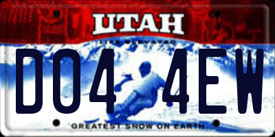 UT license plate D044EW