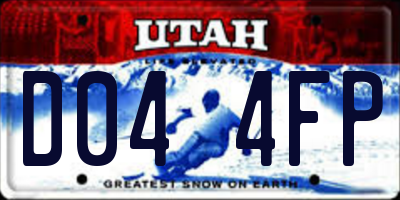 UT license plate D044FP