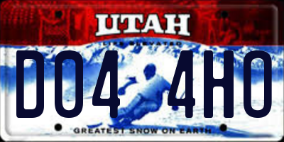 UT license plate D044HO