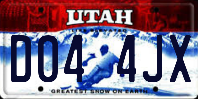 UT license plate D044JX