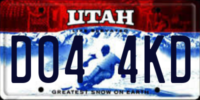 UT license plate D044KD