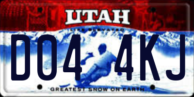 UT license plate D044KJ