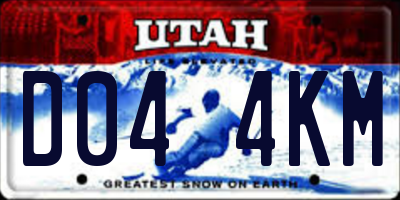 UT license plate D044KM