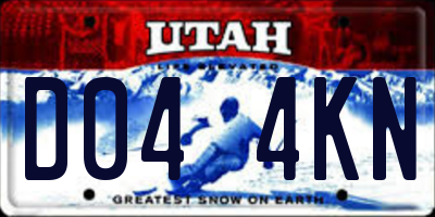 UT license plate D044KN