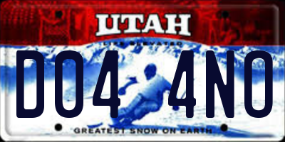 UT license plate D044NO