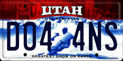 UT license plate D044NS