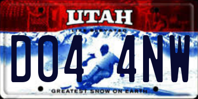UT license plate D044NW