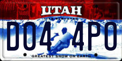 UT license plate D044PO