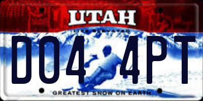 UT license plate D044PT