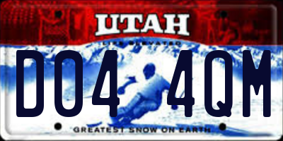 UT license plate D044QM