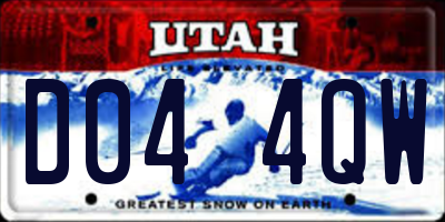 UT license plate D044QW