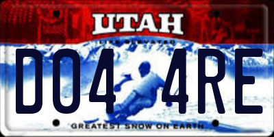 UT license plate D044RE