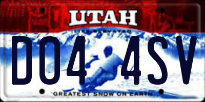 UT license plate D044SV