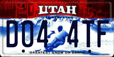 UT license plate D044TF
