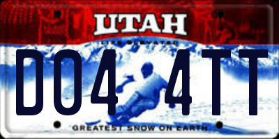 UT license plate D044TT