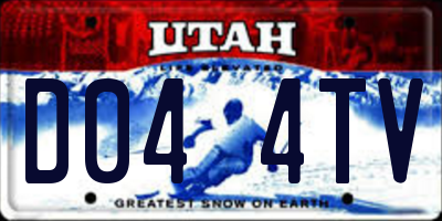 UT license plate D044TV