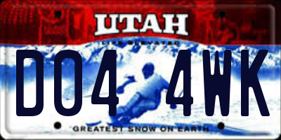 UT license plate D044WK