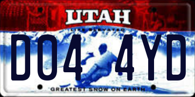 UT license plate D044YD
