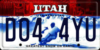 UT license plate D044YU