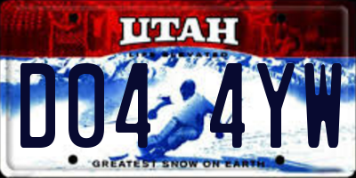 UT license plate D044YW