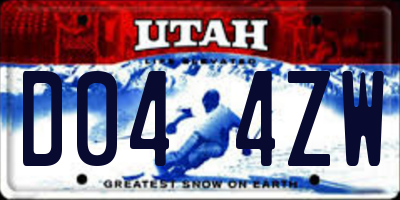 UT license plate D044ZW
