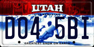 UT license plate D045BI