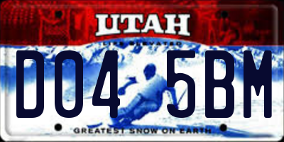 UT license plate D045BM